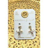 Tapered Cross Earring Charm - Gold