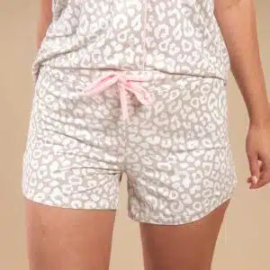 Taupe Leopard Shorts Set