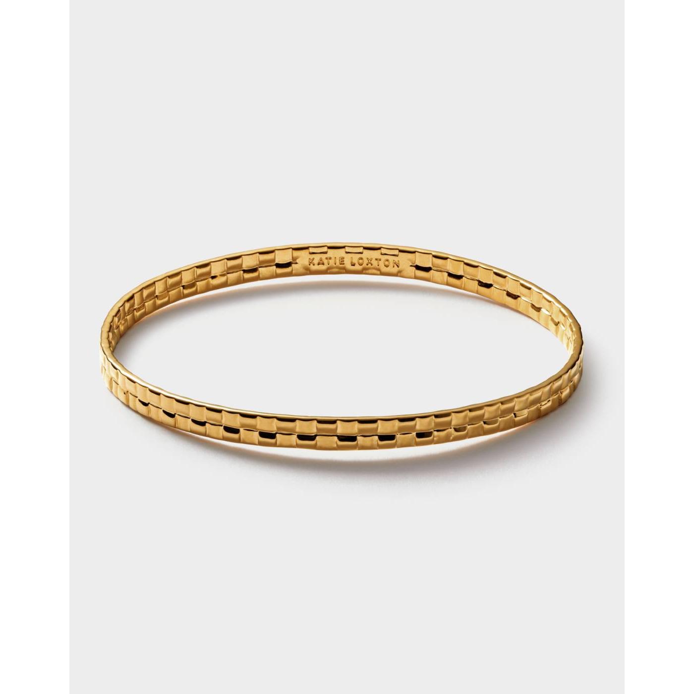 Taya Woven Bangle | Gold Coated