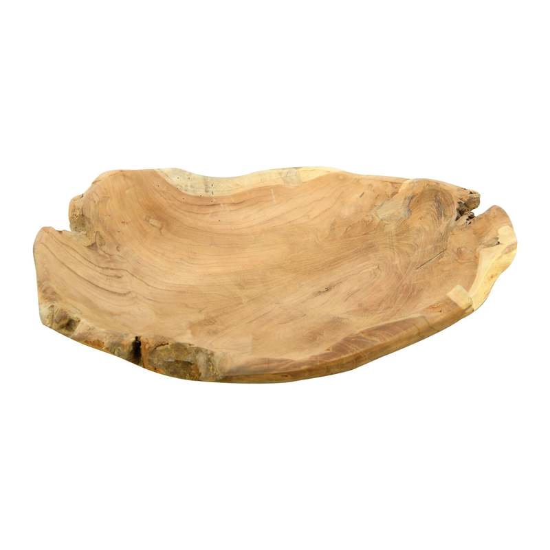 Teak Wood Sculpted Bowl