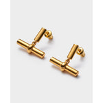 Themis T-Bar Earrings | Gold Coated