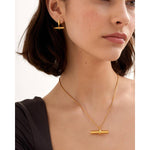 Themis T-Bar Necklace | Gold Coated