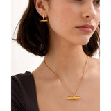 Themis T-Bar Necklace | Gold Coated