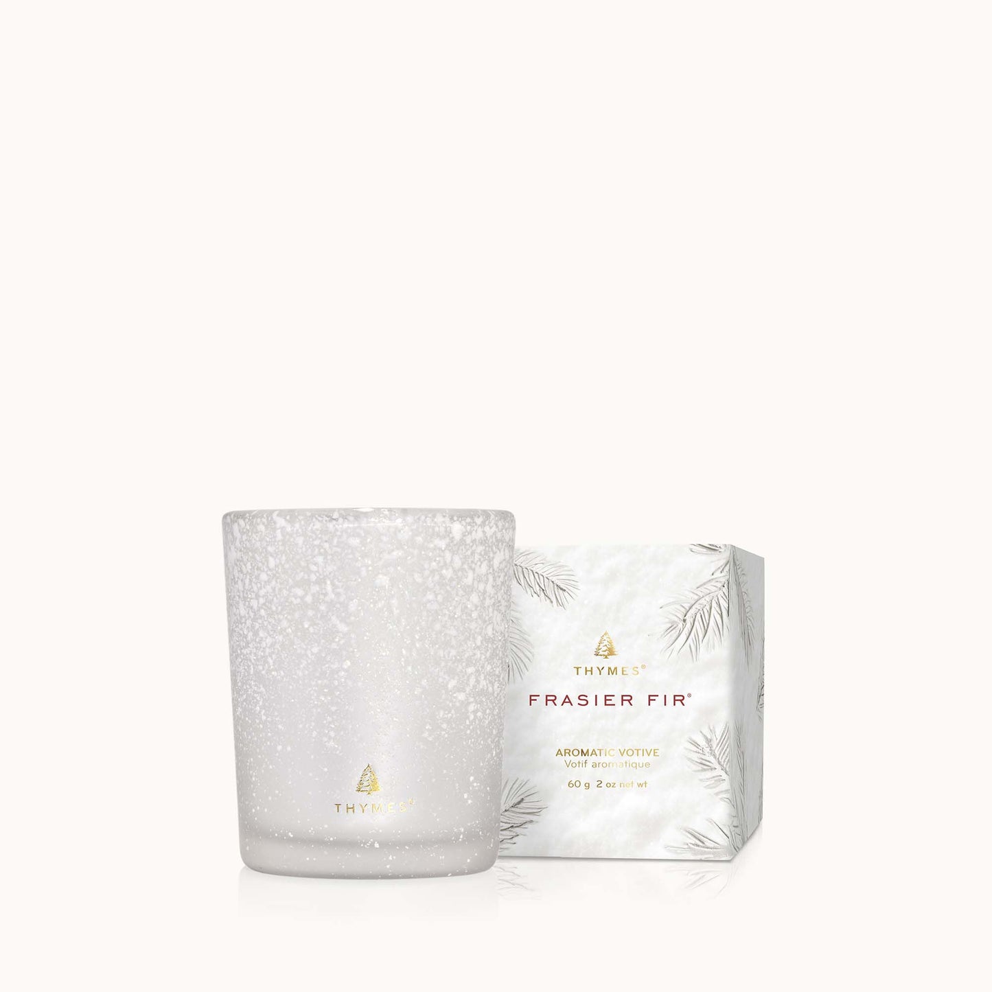 Thymes Frasier Fir Flocked Poured Candle - 6.5oz