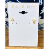 Tiny Bling Cross Studs