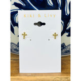 Tiny Gold Bead Cross Studs