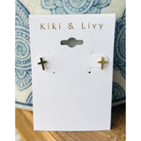 Tiny Gold Cross Studs