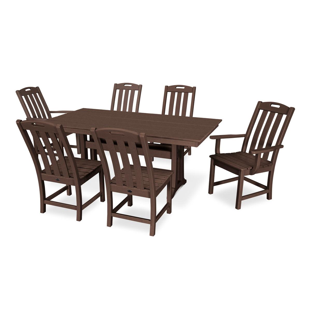 Trex Yacht Club 7 Piece Farmhouse Trestle Table VL