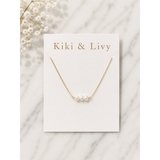 Triple Pearl Necklace - Gold