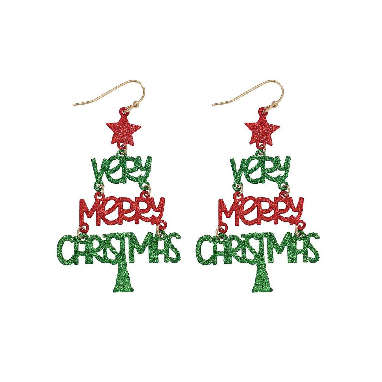 Very Merry Christmas Tree Earrings