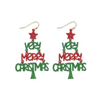 Very Merry Christmas Tree Earrings