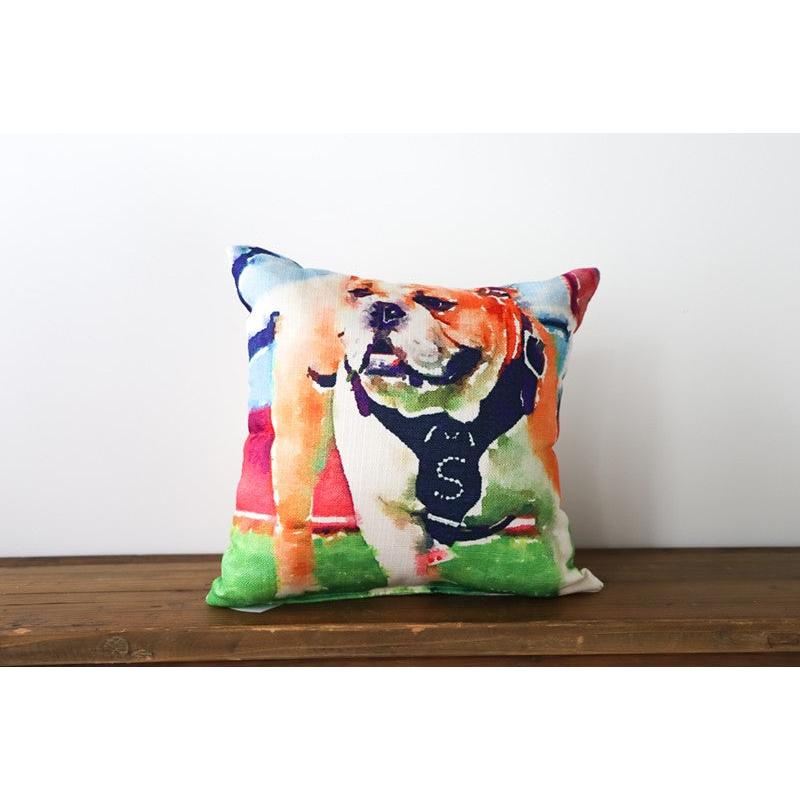 Watercolor Bulldog Pillow