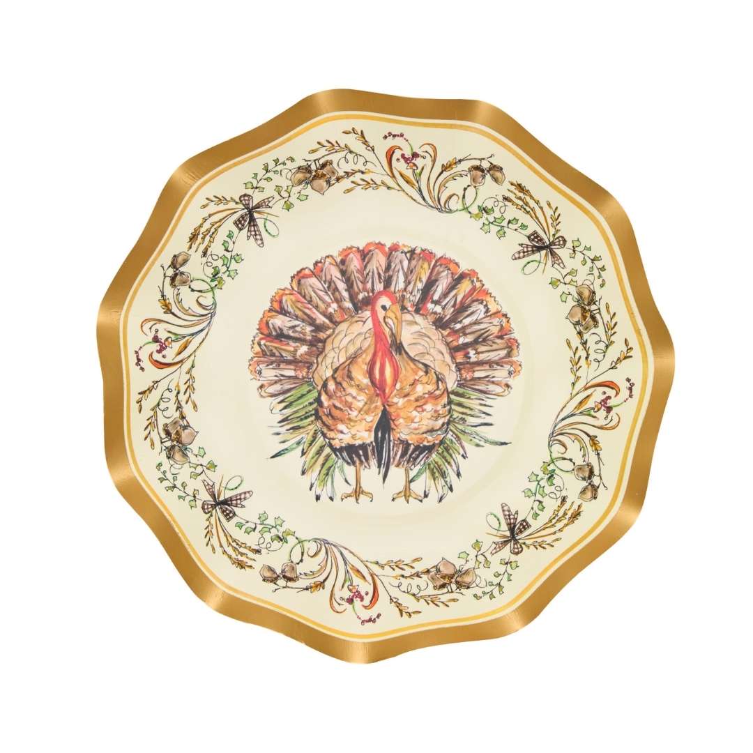 Wavy Appetizer 6.5" - Turkey & Gourds