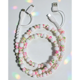 White Confetti Beaded Charger