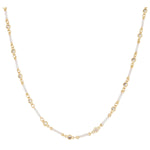 White Enamel Bar w/ Crystal Links Necklace