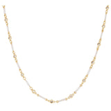 White Enamel Bar w/ Crystal Links Necklace