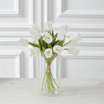 White Real Touch Parrot Tulip Bundle 13"