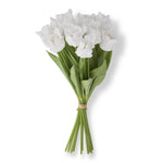 White Real Touch Parrot Tulip Bundle 13"