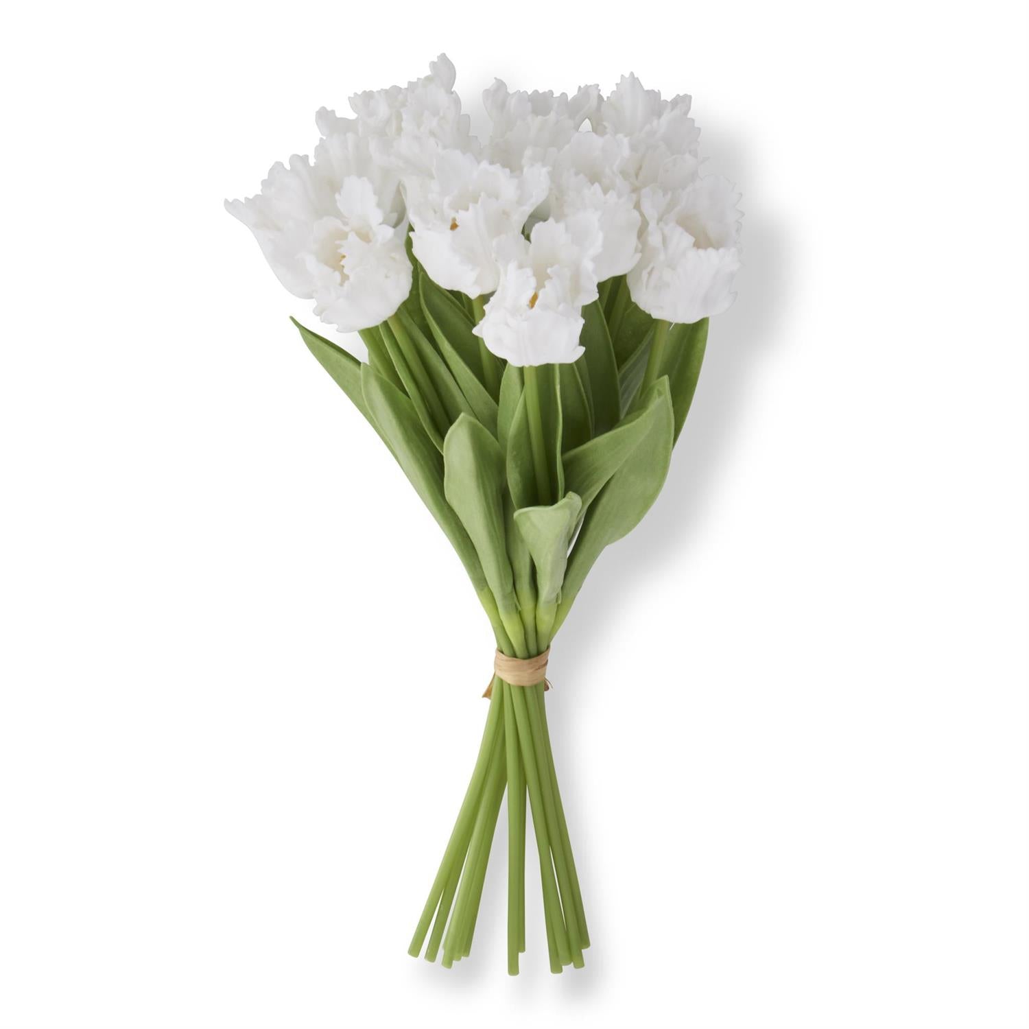 White Real Touch Parrot Tulip Bundle 13"