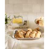 White Ruffled Edge Stoneware Platter