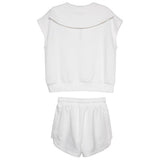White Scuba Shorts Set