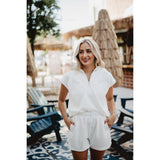 White Scuba Shorts Set