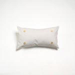 White Washed Lumbar Cotton Button Pillow