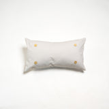 White Washed Lumbar Cotton Button Pillow