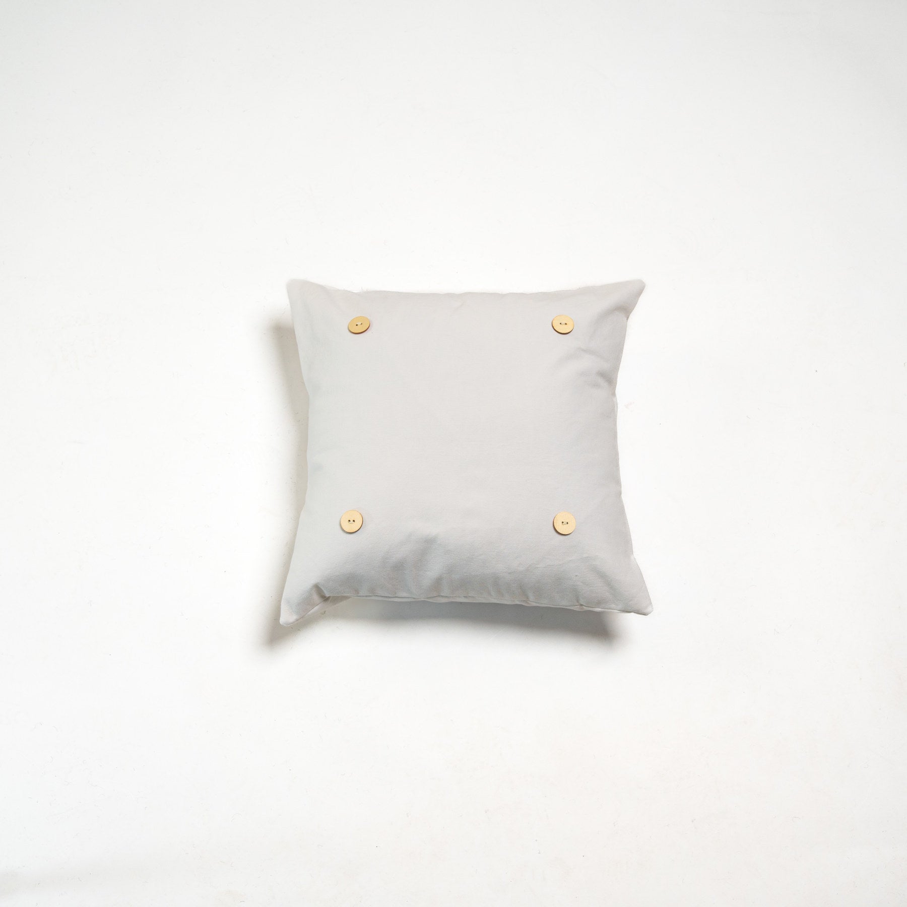 White Washed Square Cotton Button Pillows