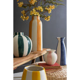 XL Colored Stripe Ceramic Vase