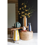 XL Colored Stripe Ceramic Vase