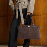 Orin Tote Bag | Bitter Chocolate Suedette