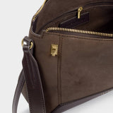 Charlbury Crossbody Bag | Bitter Chocolate Suedette