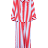 Lilac Striped Satin Pajama Set