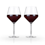 Raye Crystal Angled Burgundy Glasses
